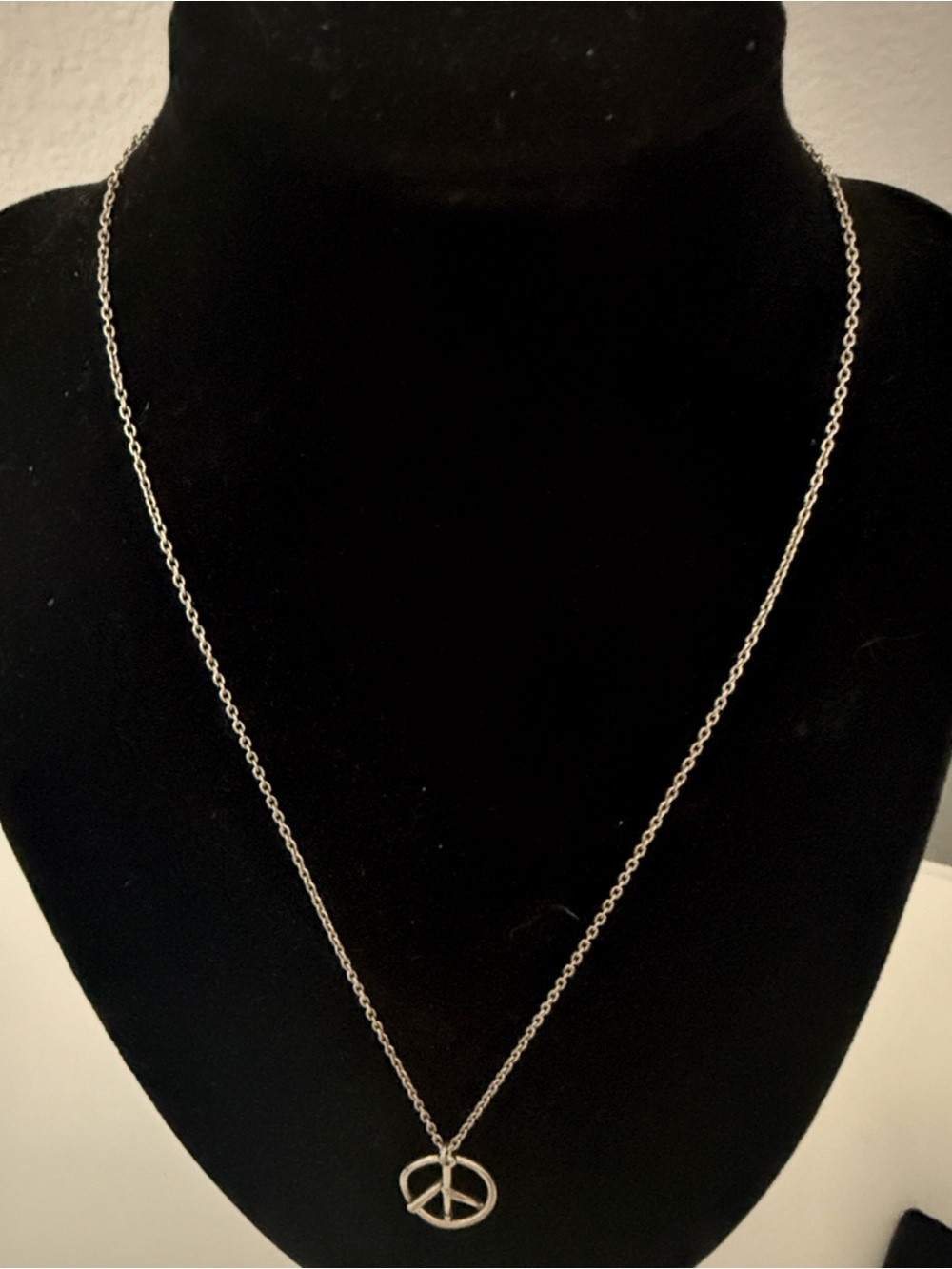 Vintage EUC Dean Harris for Target sterling Silver Peace Sign Pendant Necklace - Picture 2 of 7